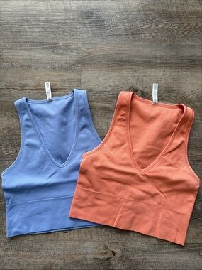Athleta Aurora Crop Rib Tanks